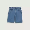 Baggy-Jeansshorts mit Karomuster für Kinder