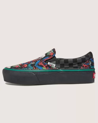 Customs Klassischer Slip-On-Plateau-Halloween-Schuh