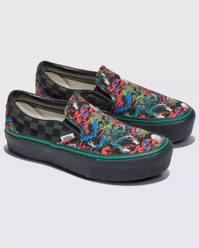 Customs Klassischer Slip-On-Plateau-Halloween-Schuh Customs Klassischer Slip-On-Plateau-Halloween-Schuh