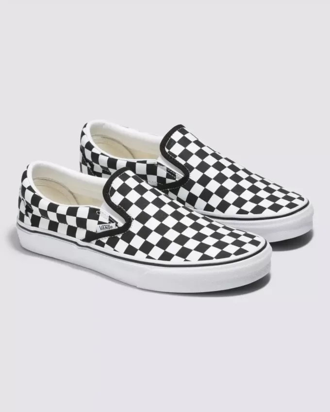 Customs Klassischer Slip-On-Schachbrett-Schuh in weiter Passform Customs Klassischer Slip-On-Schachbrett-Schuh in weiter Passform