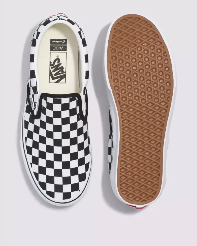 Customs Klassischer Slip-On-Schachbrett-Schuh in weiter Passform Customs Klassischer Slip-On-Schachbrett-Schuh in weiter Passform
