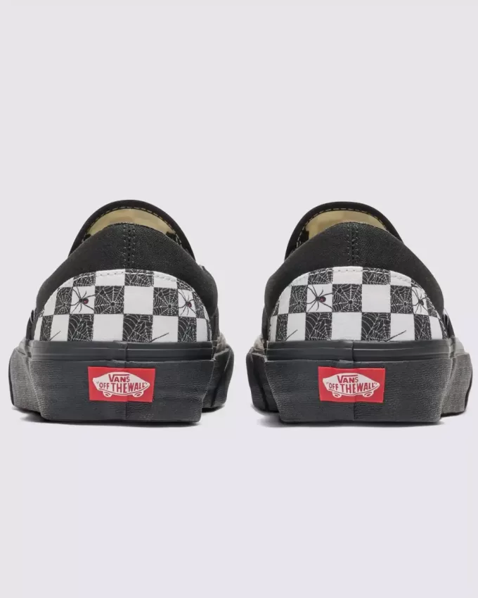 Customs Klassischer Slip-On-Schuh mit Halloween-Schachbrettmuster