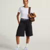 Fleece-Shorts mit Logo-Schriftzug
