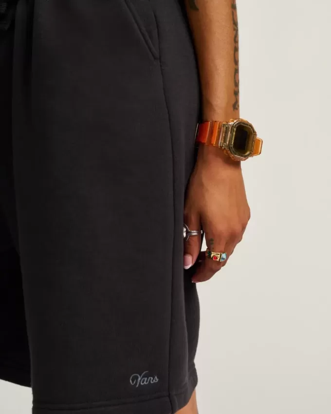 Fleece-Shorts mit Logo-Schriftzug