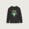 Frankenwaffel Halloween Langarm-T-Shirt für kleine Kinder