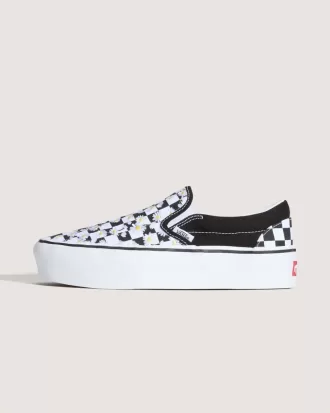 Klassischer Slip-On-Plateauschuh mit Schachbrettmuster