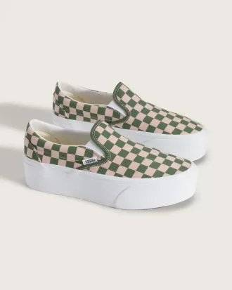 Klassischer Slip-On-Plateauschuh mit Schachbrettmuster