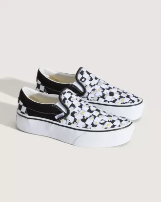Klassischer Slip-On-Plateauschuh mit Schachbrettmuster