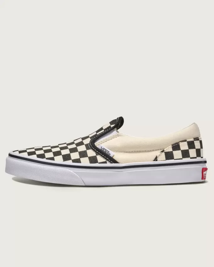 Klassischer Slip-On-Schuh mit Schachbrettmuster für große Kinder Klassischer Slip-On-Schuh mit Schachbrettmuster für große Kinder
