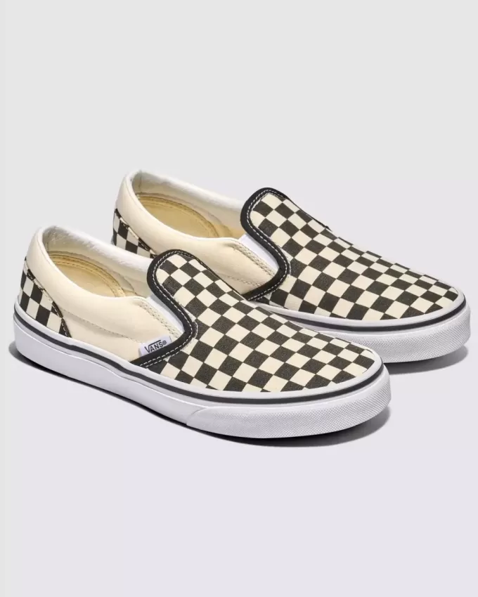 Klassischer Slip-On-Schuh mit Schachbrettmuster für große Kinder Klassischer Slip-On-Schuh mit Schachbrettmuster für große Kinder