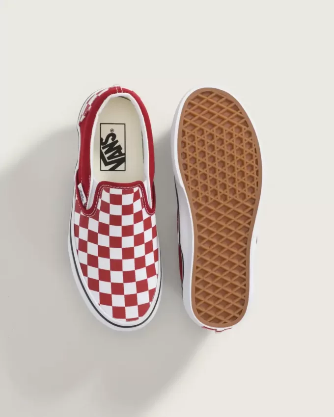 Klassischer Slip-On-Schuh mit Schachbrettmuster für große Kinder Klassischer Slip-On-Schuh mit Schachbrettmuster für große Kinder