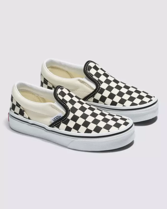 Klassischer Slip-On-Schuh mit Schachbrettmuster für Kleinkinder Klassischer Slip-On-Schuh mit Schachbrettmuster für Kleinkinder