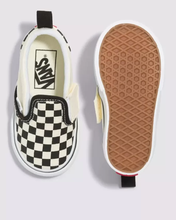 Klassischer Slip-On-Schuh mit V-Schachbrettmuster für Kleinkinder