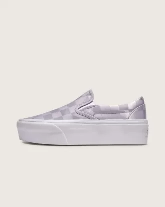 Klassischer Slip-On Stackform Checkerboard-Schuh