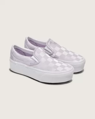 Klassischer Slip-On Stackform Checkerboard-Schuh
