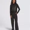 Langärmliges Oberteil aus Mesh-Satin