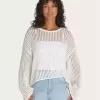 Mila – Kurzer Rundhalspullover mit offenem Strickmuster Mila – Kurzer Rundhalspullover mit offenem Strickmuster
