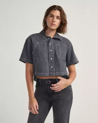 Natalie Denim-Hemd mit Knopfleiste