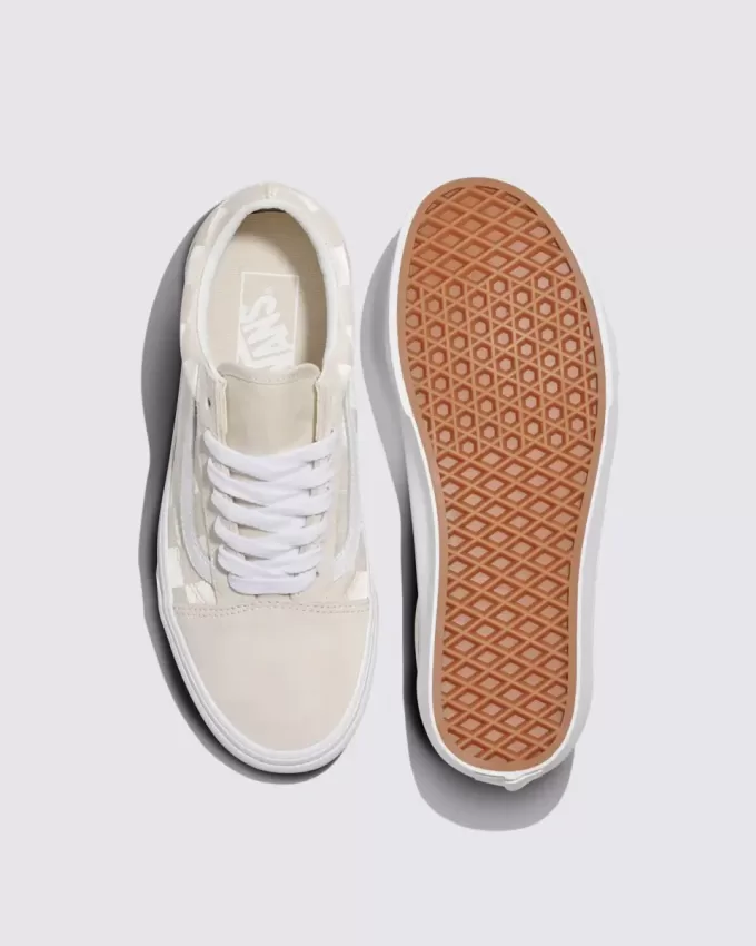 Old Skool Satinschuh mit Schachbrettmuster Old Skool Satinschuh mit Schachbrettmuster