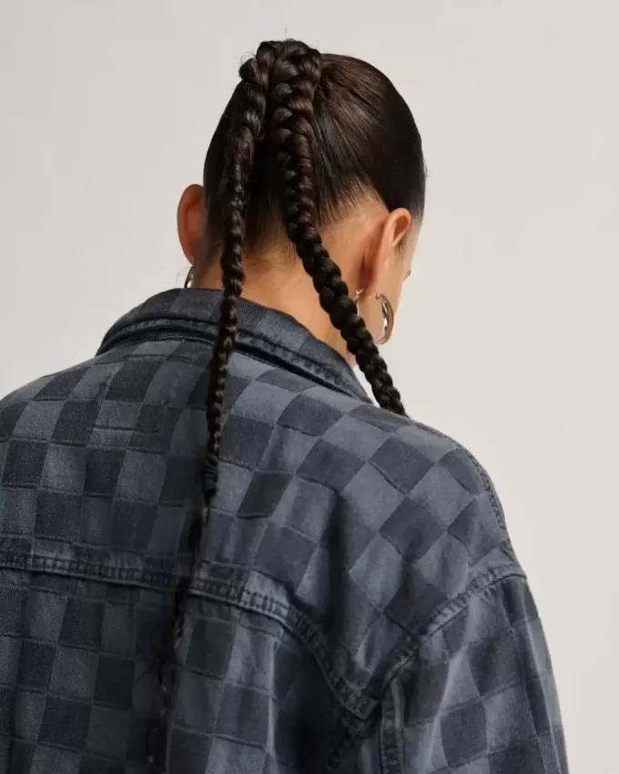 Pitstop Checkered Station Jeansjacke Pitstop Checkered Station Jeansjacke