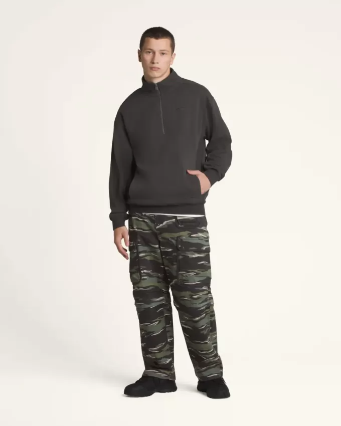 Premium-Sweatshirt mit halbem Reißverschluss