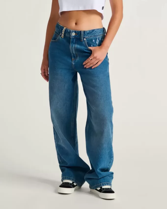Sirelle bestickte Jeanshose