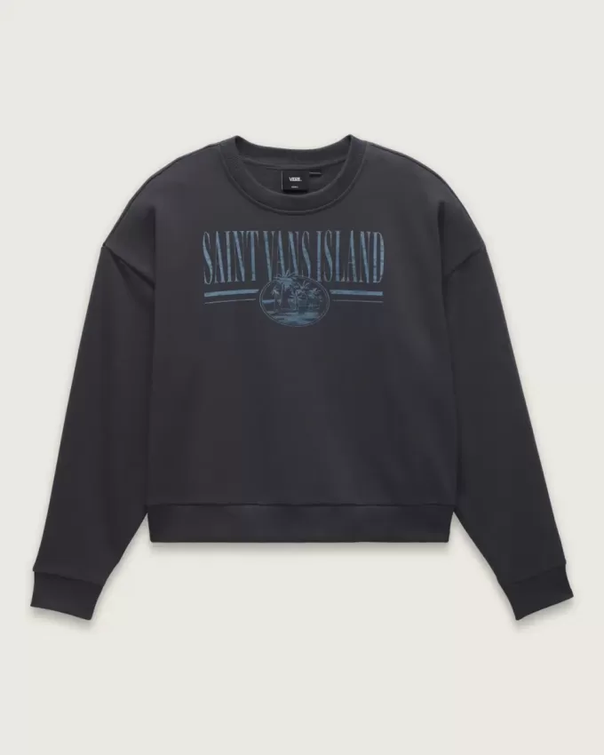 Sweatshirt mit Rundhalsausschnitt und Retro-Isle-Grafik Sweatshirt mit Rundhalsausschnitt und Retro-Isle-Grafik