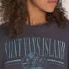 Sweatshirt mit Rundhalsausschnitt und Retro-Isle-Grafik Sweatshirt mit Rundhalsausschnitt und Retro-Isle-Grafik