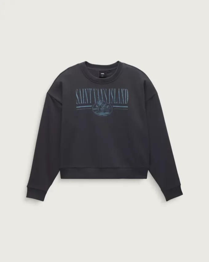 Sweatshirt mit Rundhalsausschnitt und Retro-Isle-Grafik Sweatshirt mit Rundhalsausschnitt und Retro-Isle-Grafik