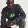 Sweatshirt mit Rundhalsausschnitt und Sternenkaromuster Sweatshirt mit Rundhalsausschnitt und Sternenkaromuster