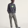 Sweatshirt mit Rundhalsausschnitt und Sternenkaromuster Sweatshirt mit Rundhalsausschnitt und Sternenkaromuster