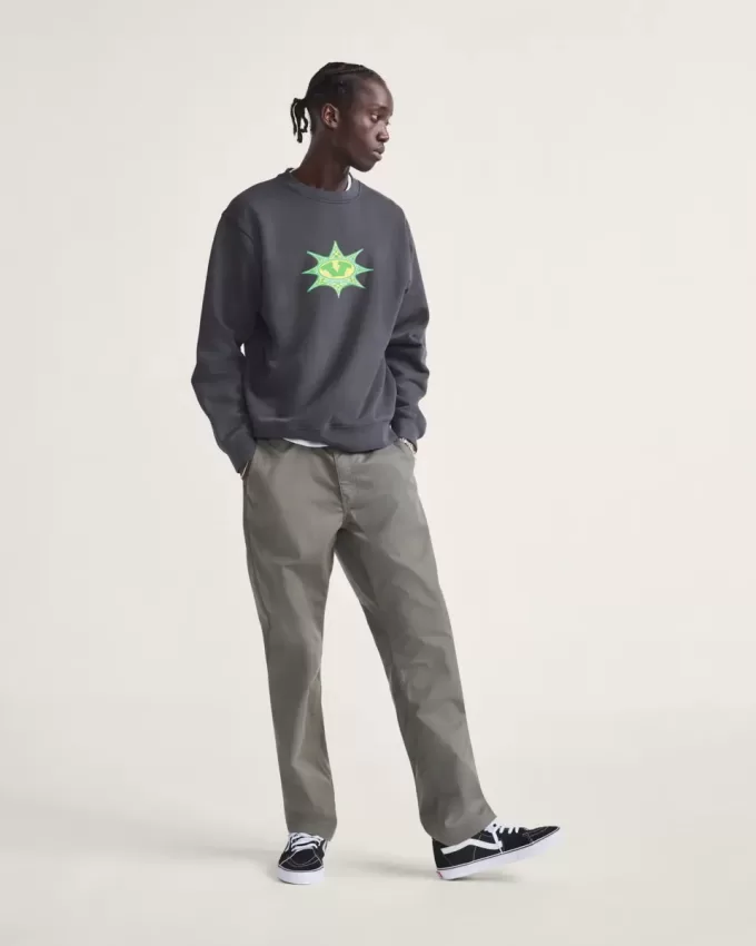 Sweatshirt mit Rundhalsausschnitt und Sternenkaromuster Sweatshirt mit Rundhalsausschnitt und Sternenkaromuster