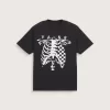 T-Shirt mit Karo- und Knochen-Print