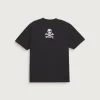 T-Shirt mit Karo- und Knochen-Print